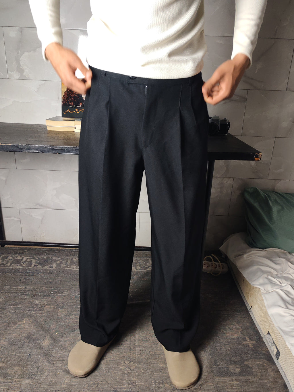 Black Wide Leg Trousers
