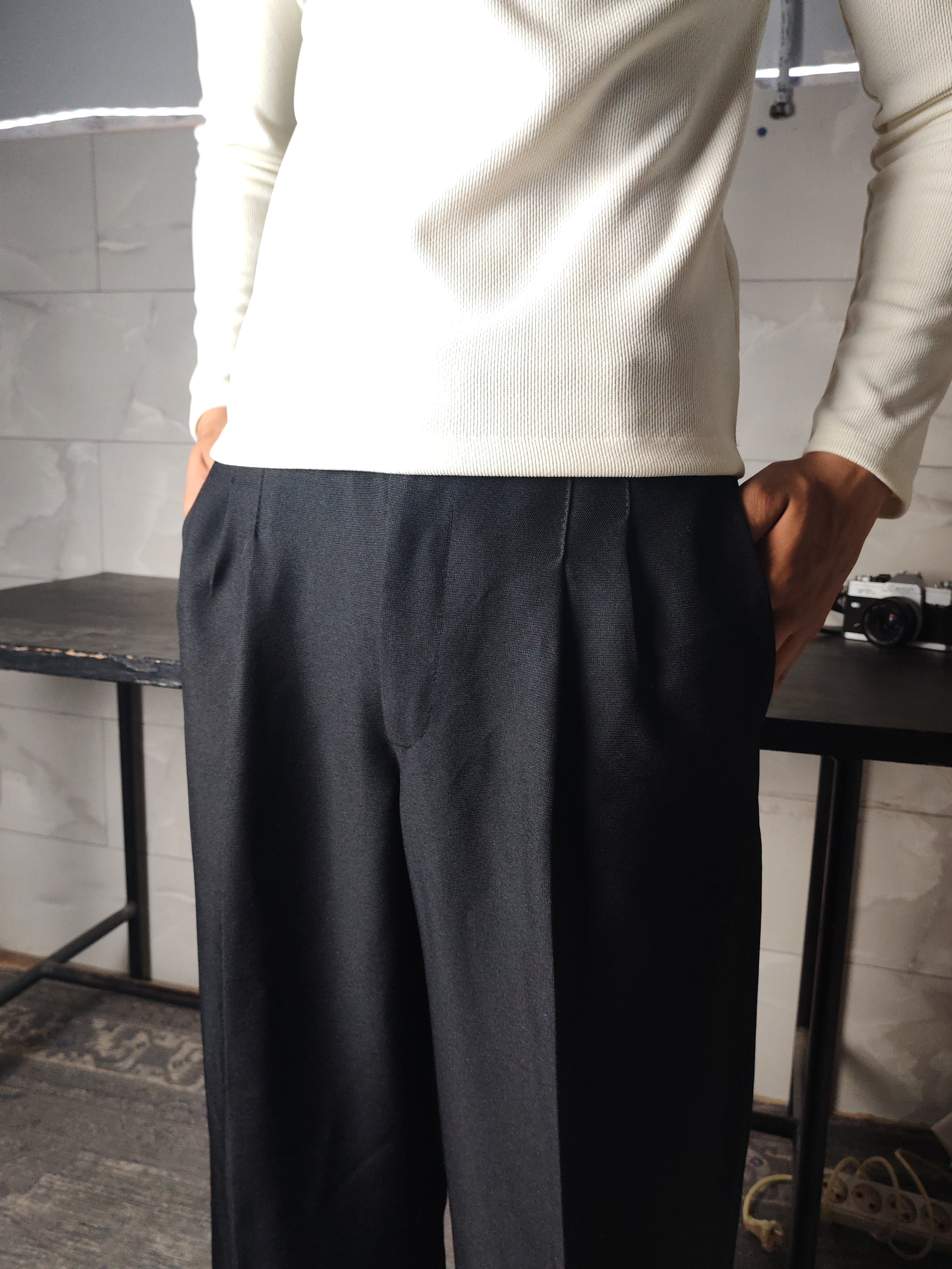 Black Wide Leg Trousers