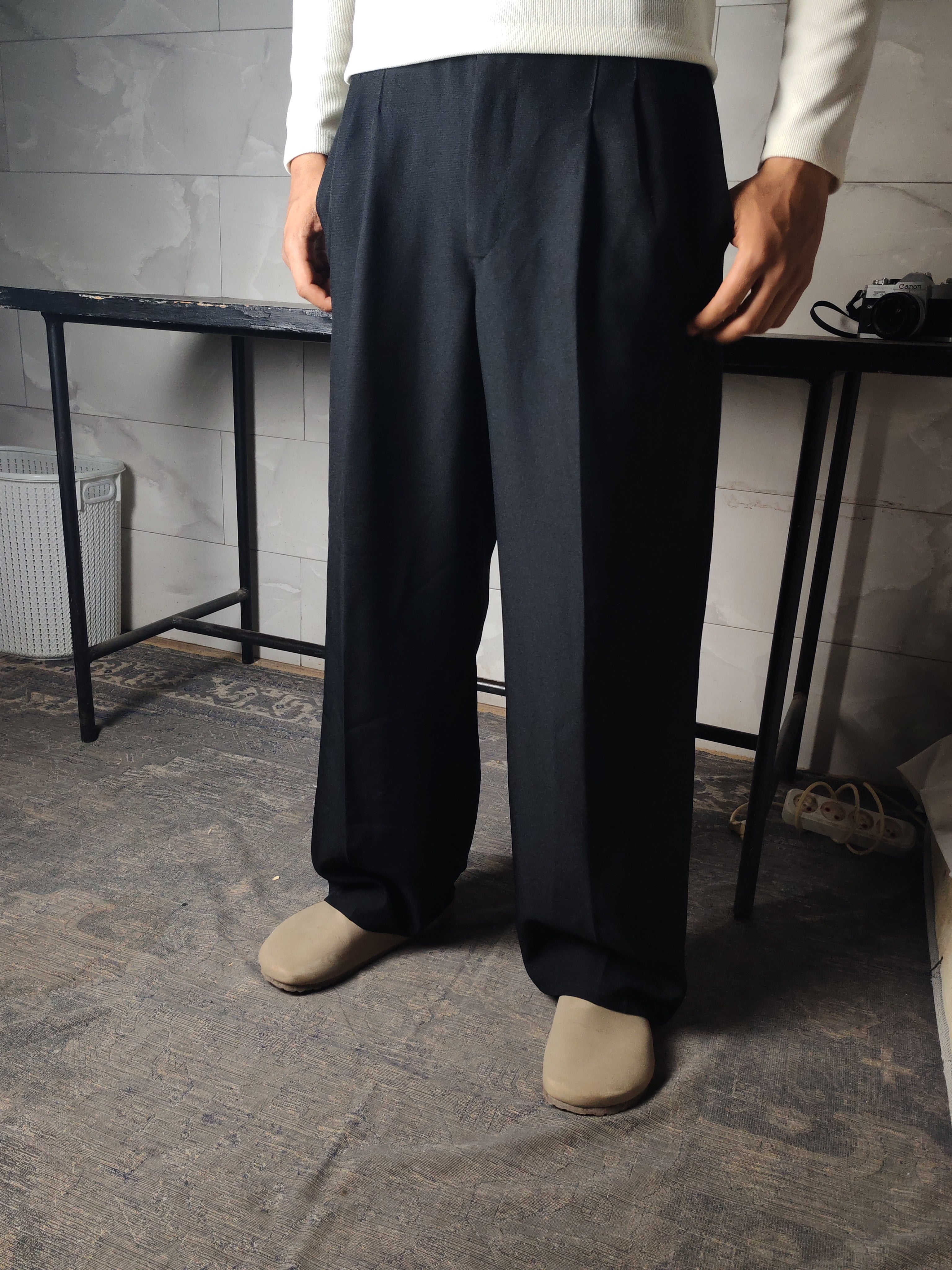 Black Wide Leg Trousers
