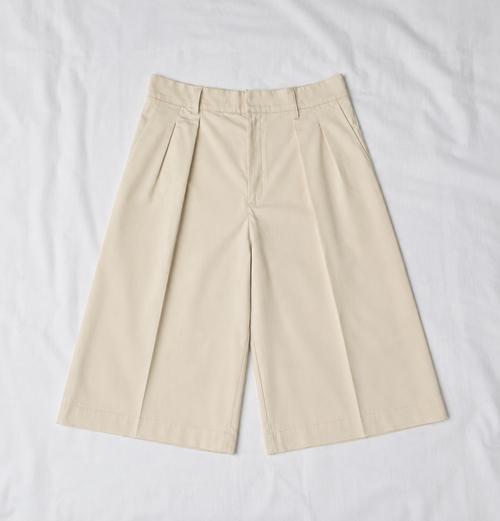 Beige Pleated Jorts